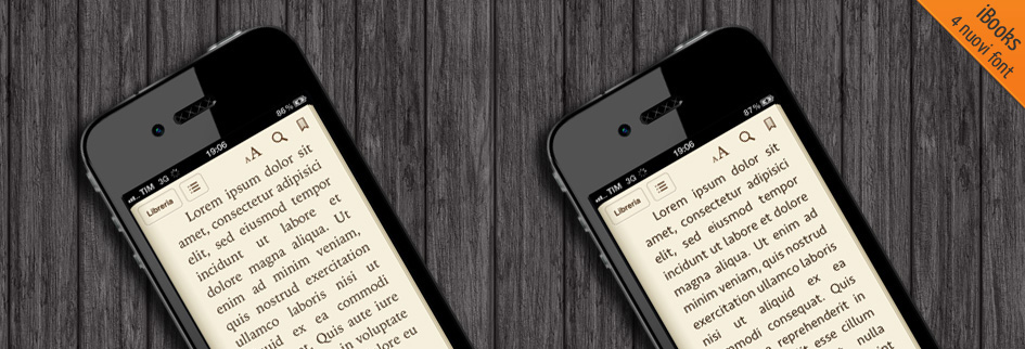 iBooks 1.5: nuove font e addio Baskerville, Cochin e Verdana