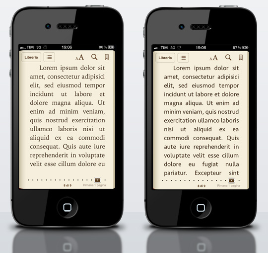 iPhone iBooks nuove font