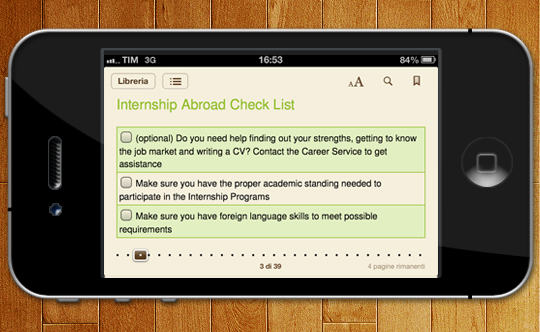 Esempio su iPhone: checklist correttamente visualizzate