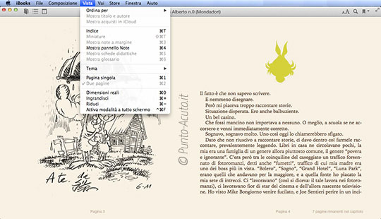 Modalità doppia pagina su iBooks 1.0 per Mac